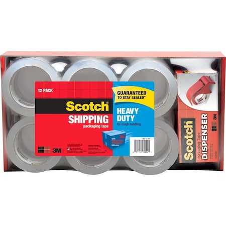 Scotch Premium Tape, w/ Hand Dispenser, 1-7/8"x54.6Yds, 12/PK, Clear 3PK MMM385012DP3
